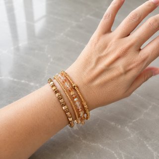 Conjunto 4 Pulseras Cuentas y Cristal