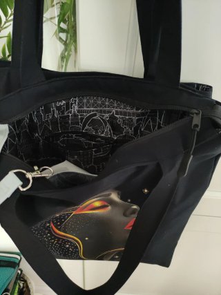 Bolso Tote Negro Diseño Mujer Estrellas