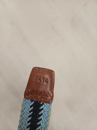 Cinturón trenzado azul y marrón