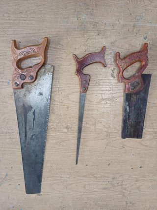 Lote 3 Serruchos Antiguos Madera