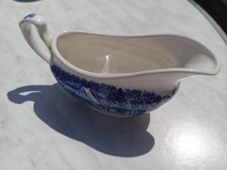 Vajilla Café Vintage Azul y Blanca Completa