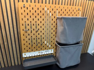 Panel perforado IKEA SKÅDIS 56x56 + Accesorios