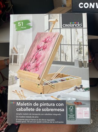 Maletín de pintura Crelando con caballete