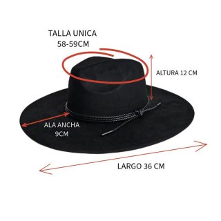 Sombrero Fedora Negro Ala Ancha con Pluma Dorada
