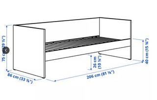 Cama Diván IKEA VIHALS 80x200 Blanca + Somier