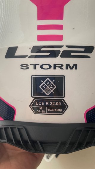 Casco Moto LS2 Storm Mujer Rosa Blanco