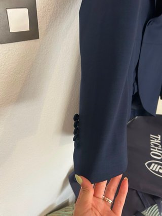Traje Chaqué corto novio azul marino