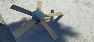 Lámpara Ventilador Madera y Metal