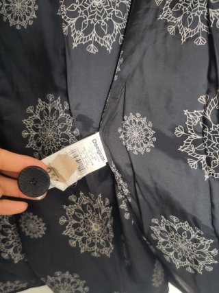 Abrigo Desigual Flores Negro Multicolor