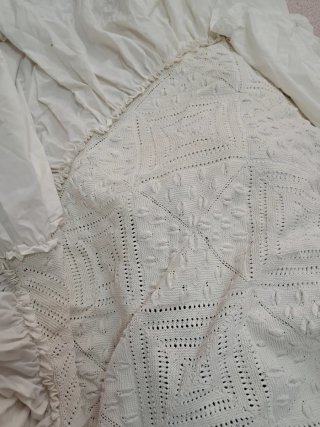 2 Colchas Crochet Blancas 90cm