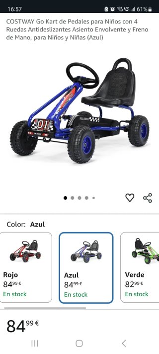Kart a pedales infantil azul