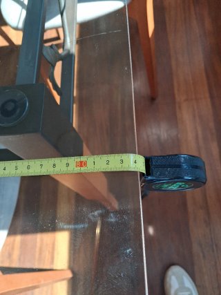 Mesa Comedor Madera, Hierro y Cristal y 4 sillas a