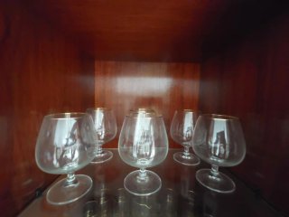 Set 6 Copas Balón Cristal Doradas