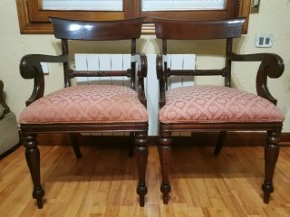 Conjunto de 2 Sillas Antiguas Tapizadas