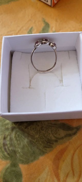 Anello Trilogy Pietre Rosa e Zirconi Argento