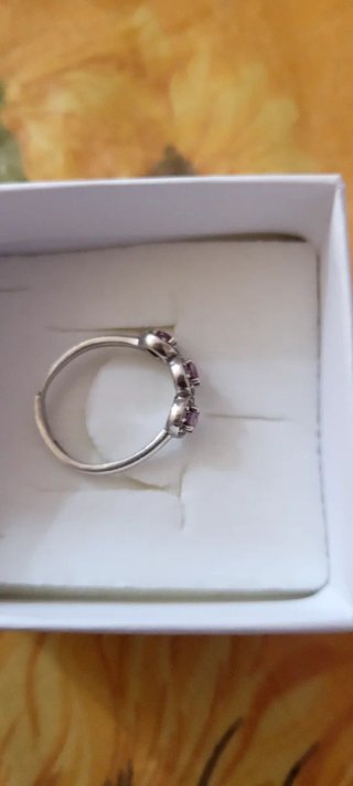 Anello Trilogy Pietre Rosa e Zirconi Argento