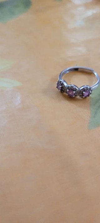 Anello Trilogy Pietre Rosa e Zirconi Argento