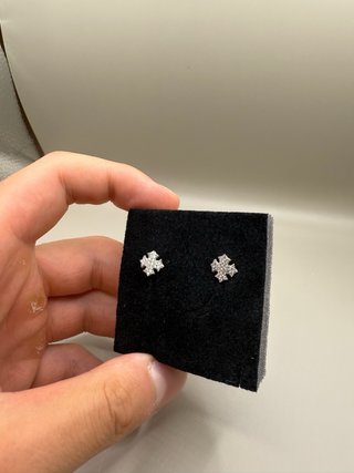 Orecchini diamanti croce gotica Y2k