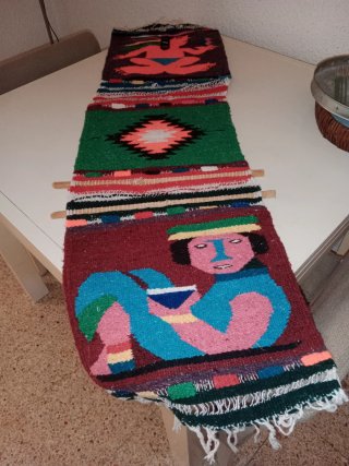 Tapiz tejido artesanal mexicano