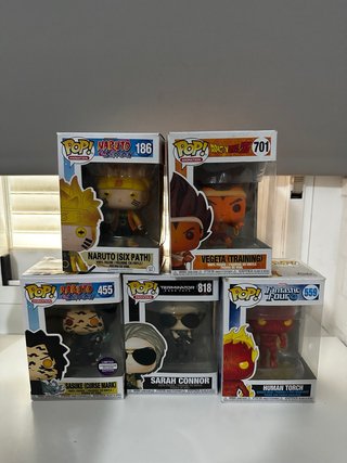 Pack 5 Funko Pops Naruto, Dragon Ball, Terminator,