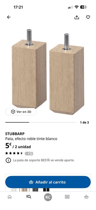Patas ikea Roble Blanco (4 uds)