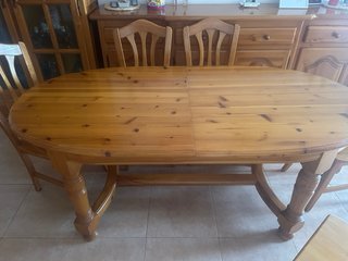 Mesa comedor madera y 6 sillas