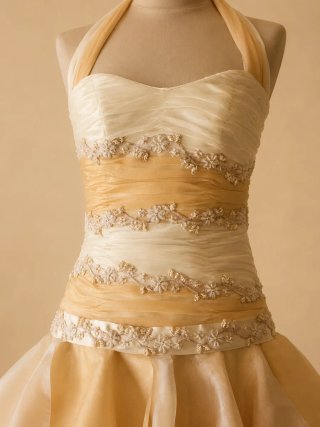 Vestido Festera/Novia Blanco y Amarillo