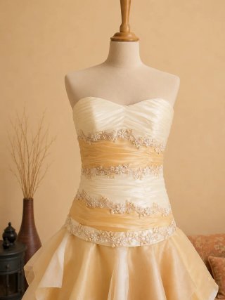 Vestido Festera/Novia Blanco y Amarillo