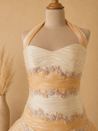 Vestido Festera/Novia Blanco y Amarillo