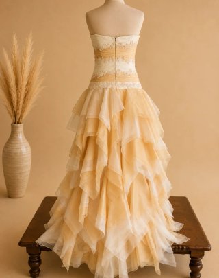 Vestido Festera/Novia Blanco y Amarillo
