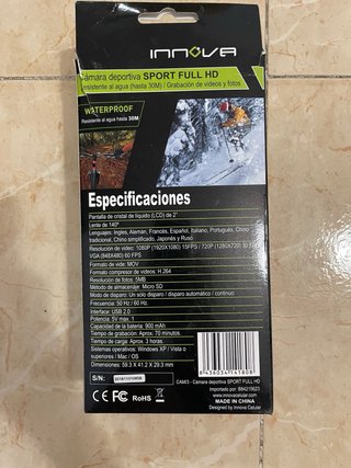 Cámara Deportiva Innova HD 1080p Sumergible