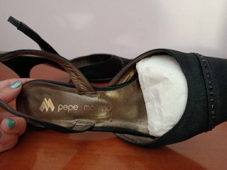 Zapatos Pepe Moreno Talla 38 Negro/Dorado