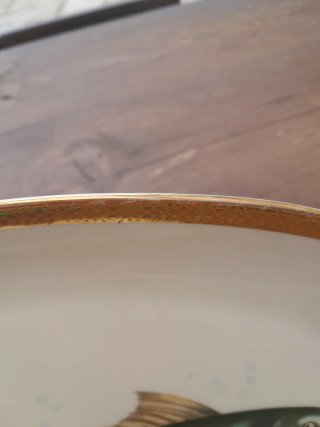 Piatto portata ovale porcellana decoro pesci