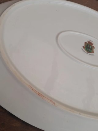 Piatto portata ovale porcellana decoro pesci