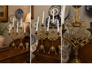 Candelabros Modernistas Dorados al Mercurio