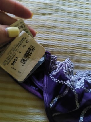 Braguita Tanga XL Morada Encaje