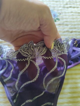 Braguita Tanga XL Morada Encaje