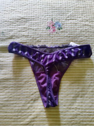 Braguita Tanga XL Morada Encaje
