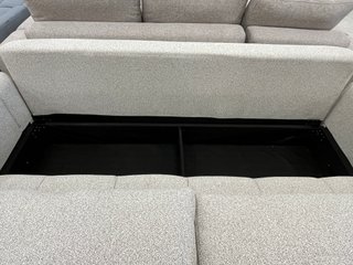 Sofá Cama Tela Beige/Gris