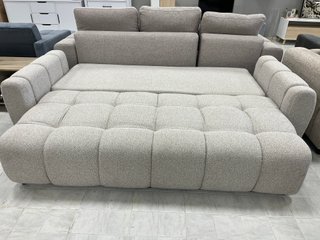 Sofá Cama Tela Beige/Gris