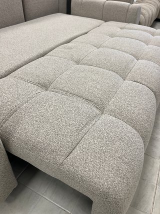 Sofá Cama Tela Beige/Gris