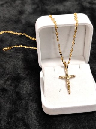 Collana Crocefisso con punzone 750