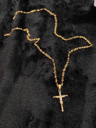 Collana Crocefisso con punzone 750