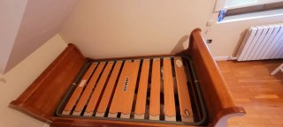 Cama barco madera con 2 cajones, somier laminado