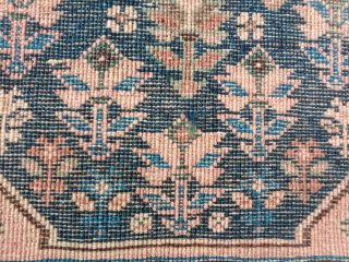 Alfombra persa pequeña lana azul rosa
