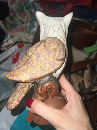 Portacandele gufo ceramica vintage