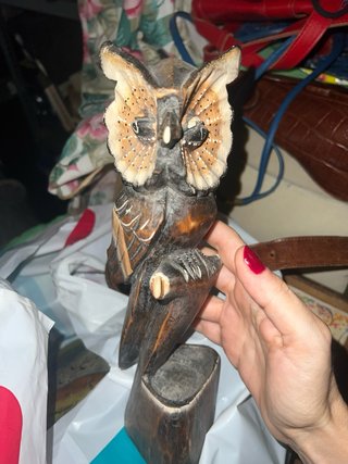 Portacandele gufo ceramica vintage