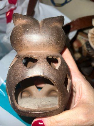 Portacandele gufo ceramica vintage