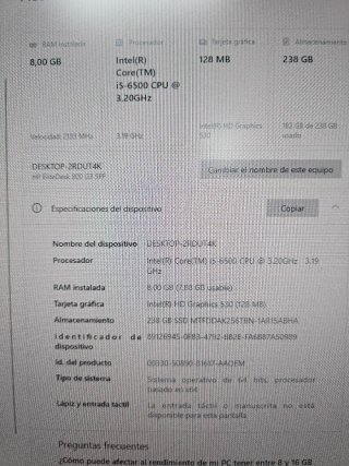 HP EliteDesk i5 6500 8GB DDR4 SSD 240GB