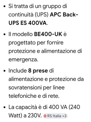 Gruppo di continuità APC BE400-UK